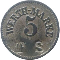 5 Pfennig Werth-Marke, Countermarked 'TS'