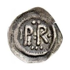 1/2 Siliqua - Perctarit Posthumous, thin monogram with eleven dots