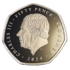50 Pence - Charles III Winston Churchill, Silver 1/4 oz.