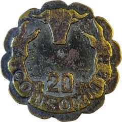 20 centimes à consommer - tête de taureau