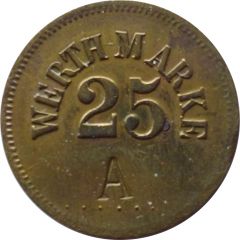 25 Pfennig Werth-Marke, Countermarked `A`