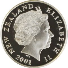 5 Dollars - Elizabeth II 4th Portrait, Kereru, Silver Proof