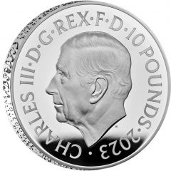 10 Pounds - Charles III Petition Crown, Portrait, Silver Proof