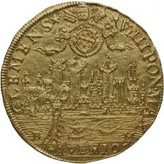 Quadruple Gold Ecu - Clement VIII Octave of Acquaviva Legate