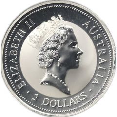 2 Dollars - Elizabeth II 3rd Portrait - Australian Kookaburra