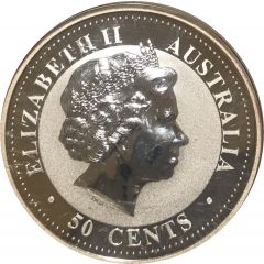 50 Cents - Elizabeth II 4th Portrait - Year of the Dog - Silver Bullion Coin
