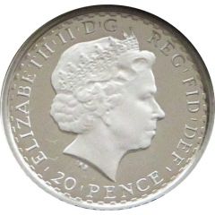 20 Pence - Elizabeth II 4th portrait, 1/10 oz Fine Silver