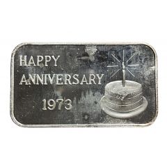 1 Oz Silver - Crabtree Mint Happy Anniversary 1973
