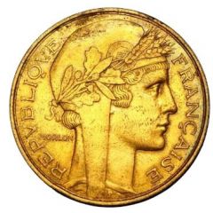 Essai de 5 francs en bronze-aluminium pour la frappe des 20 francs Turin par Morlon