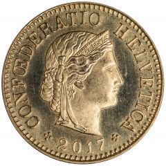 5 Rappen Libertas, aluminium-bronze