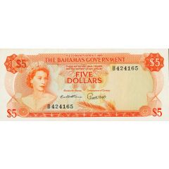5 Dollars - Elizabeth II Orange