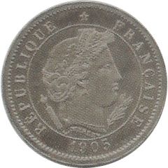5 centimes Essai en nickel de Merley, type I à 20 pans