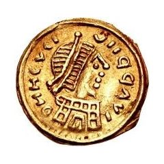 1 Tremissis In the name of Heraclius, Toony bust