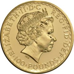 100 Pounds - Elizabeth II 4th portrait, 1 oz Fine Gold