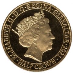 1/2 Crown - Elizabeth II Her Oath, Gold Plated