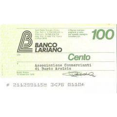 100 Lire Banco Lariano