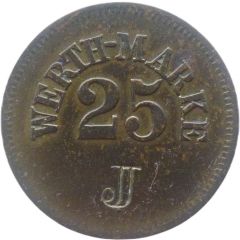 25 Pfennig Werth-Marke, Countermarked `J`