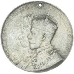 Medal - George V Coronation, Elkington, white metal, 38mm