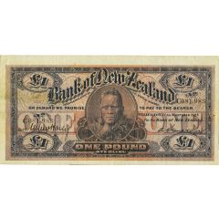1 Pound Bank of New Zealand, Arched bank name