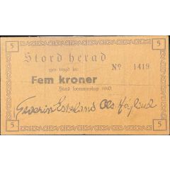 5 Kroner Stord Herad