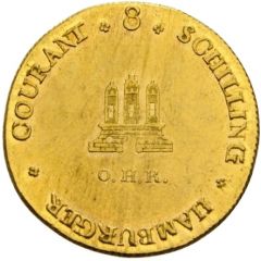 8 Schilling Gold pattern strike