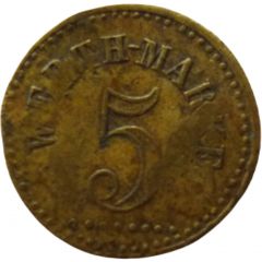 5 Pfennig Werth-Marke, Countermarked 'AR'