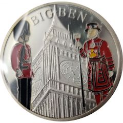 Big Ben - with Tower of London Guard and Beefeater, silver version