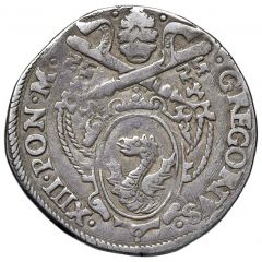1 Testone - Gregory XIII Simple shield