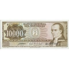 10 000 Guaranies Spanish value on reverse