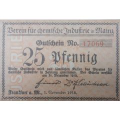 25 Pfennig Verein für chemische Industrie in Mainz