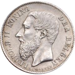 50 Centimes - Léopold II Dutch text
