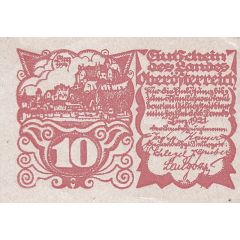 10 Heller Upper Austria; red color