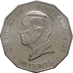 50 cents - Charles III 1st Portrait - Steam Giants - Western Australia V Class V1220