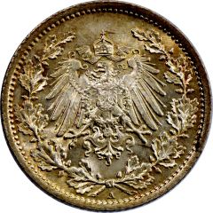 1/2 Mark - Wilhelm II type 2 - small shield