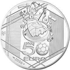 50 Euros Euro UEFA 2016, silver