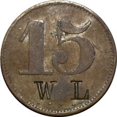 15 Pfennig Werth-Marke, Countermarked `W L`