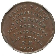 Hard Times Token - Nathaniel March / William Simes and Co. Portsmouth, New Hampshire