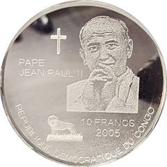 10 Francs In Memorium Pope John Paul II