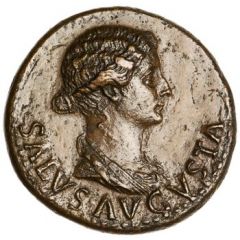 Dupondius TI CAESAR DIVI AVG F AVGVST P M TR POT XXIIII, Salus Augusta