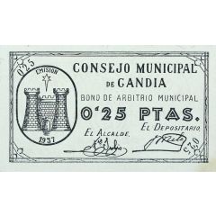 0.25 Pesetas Gandía