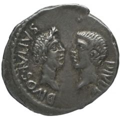 Denarius - Octavian DIVOS•IVLIVS DIVI•F / M•AGRIPPA•COS DESIG