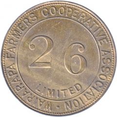 Token - Wairarapa Farmers Co.operative Association 2/6 Check Piece