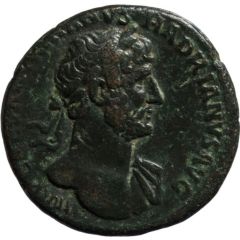 As - Hadrian PONT MAX TR POT COS IIIS C, Aequitas and Moneta