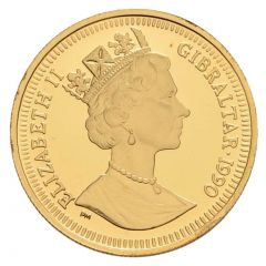 1/5 Crown - Elizabeth II World Cup - Ball at head, Gold Proof