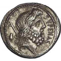 Denarius Nonia: Marcus Nonius Sufenas, SVFENAS S•C / SEX•NONI PR•L•V•P•F