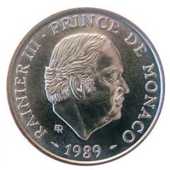 100 francs - Rainier III 40ème anniversaire de règne essai argent