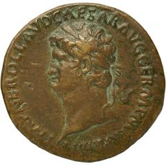 Sestertius - Nero PACE P R TERRA MARIQ PARTA IANVM CLVSIT S C
