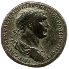 Sestertius - Trajan S P Q R OPTIMO PRINCIPI S C, Tiber and Dacia