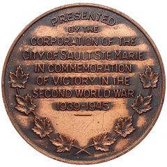 Medal - WW2 Victory Commemoration Sault Ste. Marie, Ontario