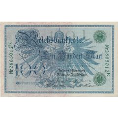 100 Mark Reichsbanknote, green seal